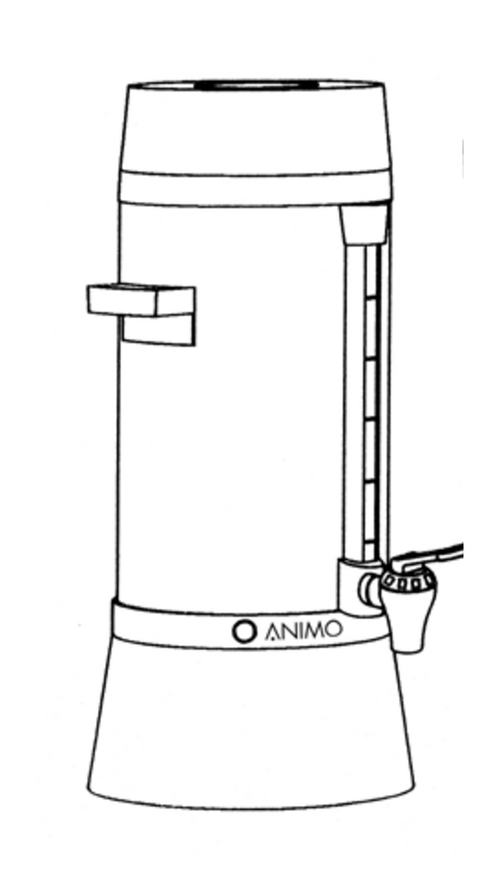 Desen tehnic Animo Percolator Professional 80P, percolator din inox cu robinet
