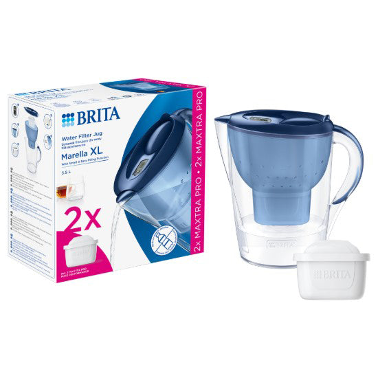 Brita Cana Filtranta Starter Pack Marella XL 3,5 L (Blue) + 2 Filtre Apa Maxtra pro