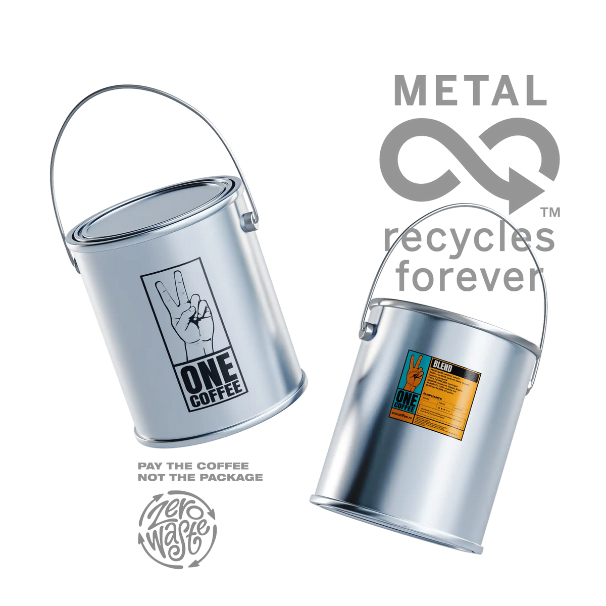 Borcan ONE de 250 g din PET reciclat din ocean
